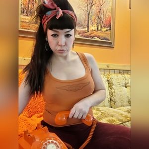 Orange Harley Davidson Tank Top